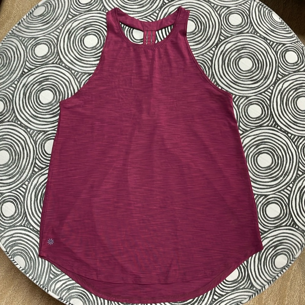 EUC!! ATHLETA flowy t-back workout tank maroon burgundy wine small
